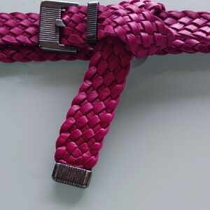 Jil Sander Magenta Braided Belt